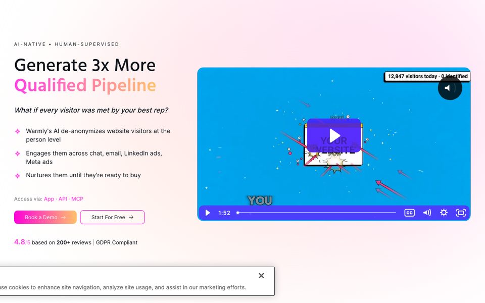 Warmly, la plataforma AI de ingresos autónomos.